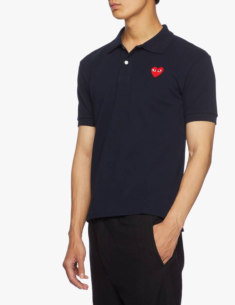 Comme Des Garçons Play Polo Play Con Cuore Piccolo Ricamato