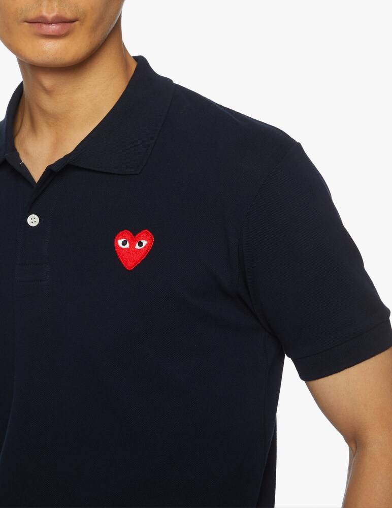 Comme Des Garçons Play Polo Play Con Cuore Piccolo Ricamato
