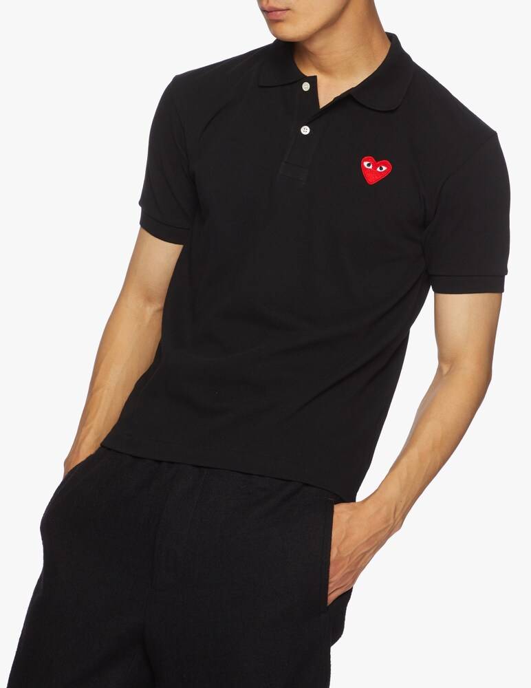 Comme Des Garçons Play Polo Play Con Cuore Piccolo Ricamato