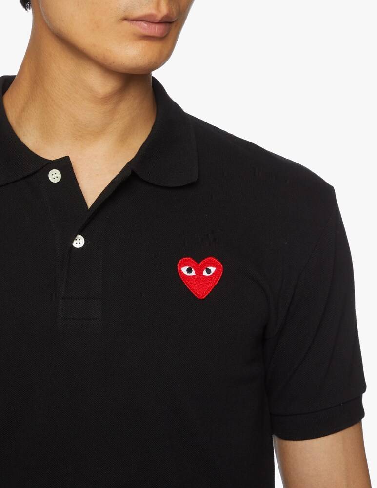Comme Des Garçons Play Polo Play Con Cuore Piccolo Ricamato