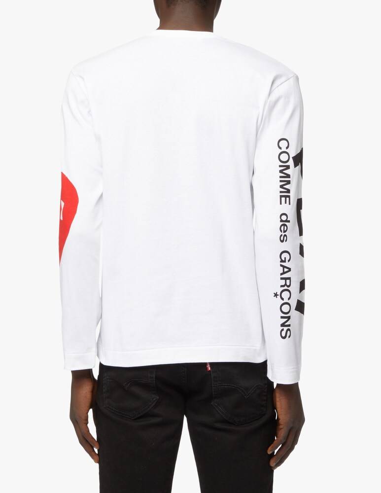 Comme Des Garçons Play T-shirt Maniche Lunghe Stampa A Cuore Sulla Manica