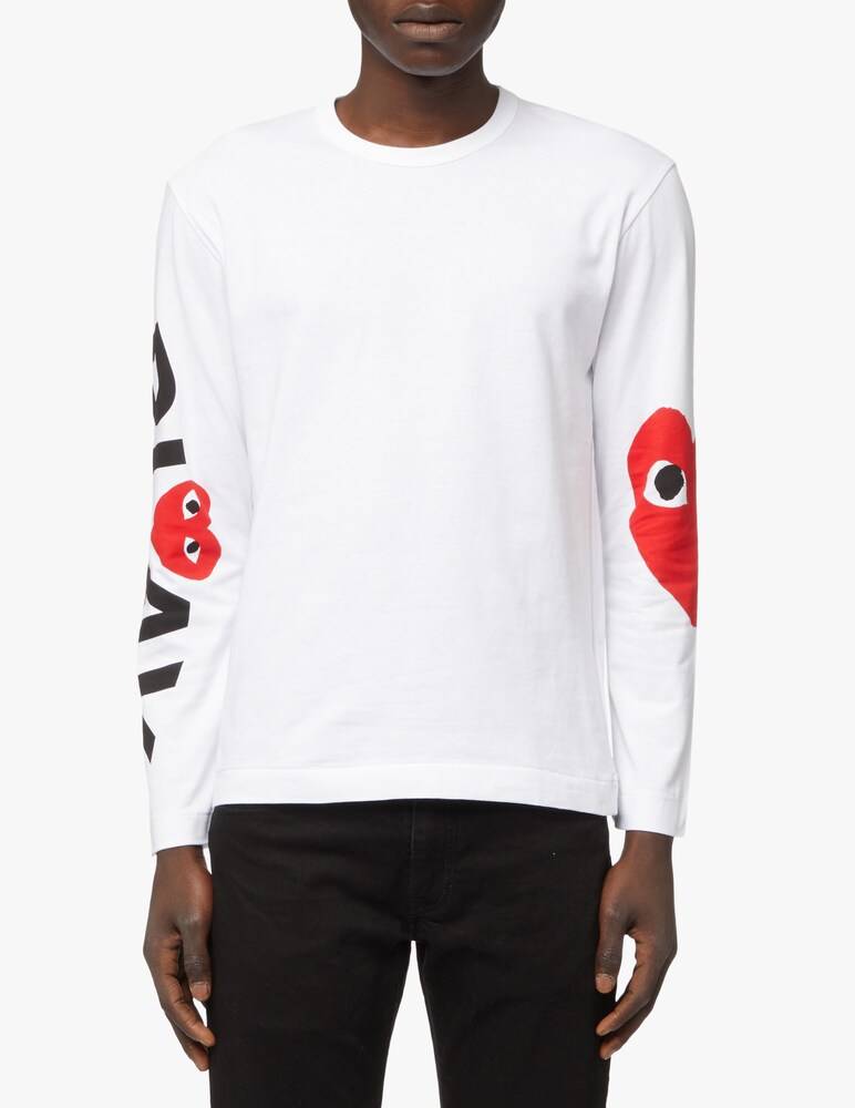 Comme des Garçons Play T-shirt maniche lunghe stampa a cuore sulla manica
