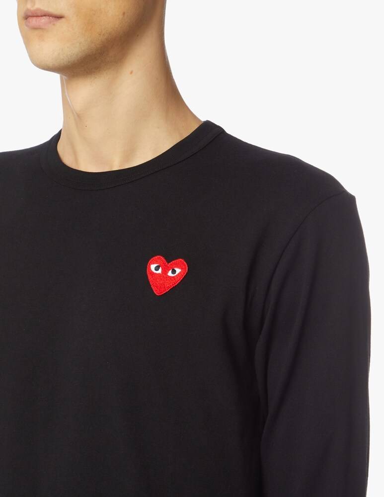 Comme Des Garçons Play T-shirt Play Maniche Lunghe Con Logo A Cuore Piccolo