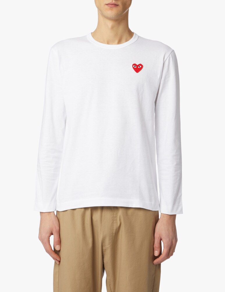 Comme des Garçons Play T-shirt play maniche lunghe logo a cuore piccolo