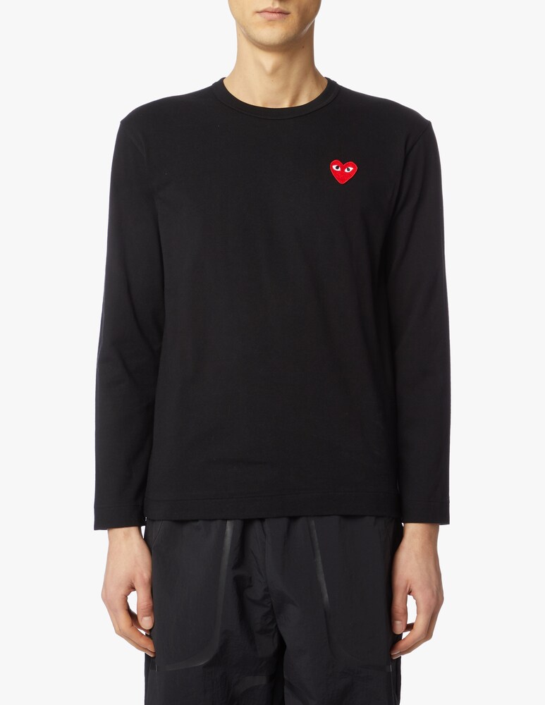 Comme des Garçons Play T-shirt play maniche lunghe con logo a cuore piccolo