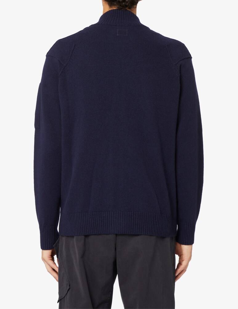 Cp Company Cardigan Lens In Lana D'agnello