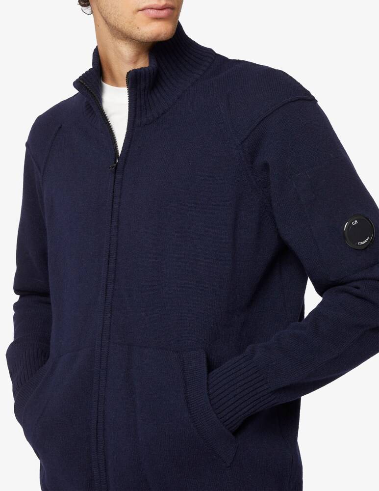 Cp Company Cardigan Lens In Lana D'agnello