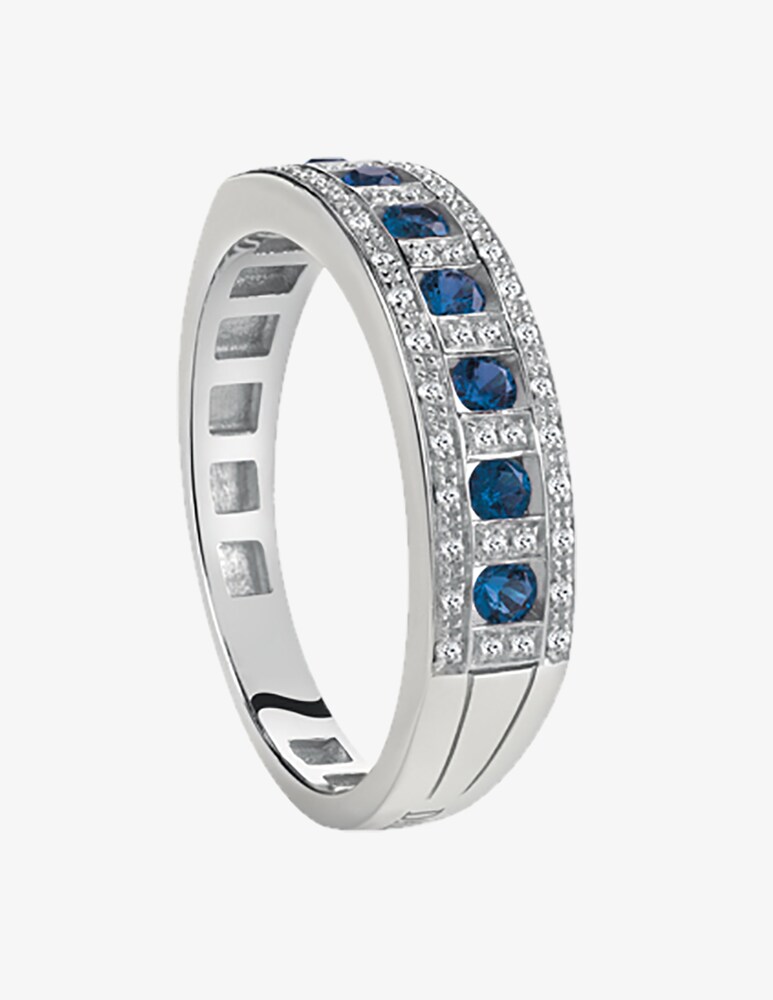 Damiani Anello Belle Époque con diamanti e zaffiri 0.35 Ct