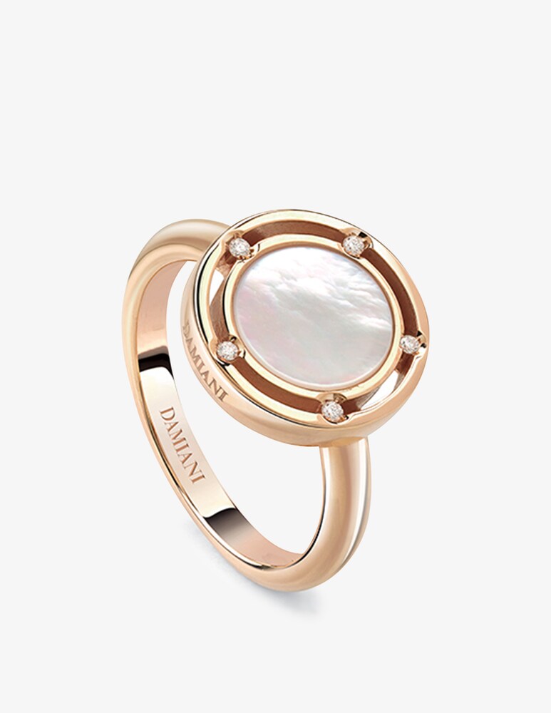 Damiani Anello D.Side in oro rosa con madreperla e diamanti