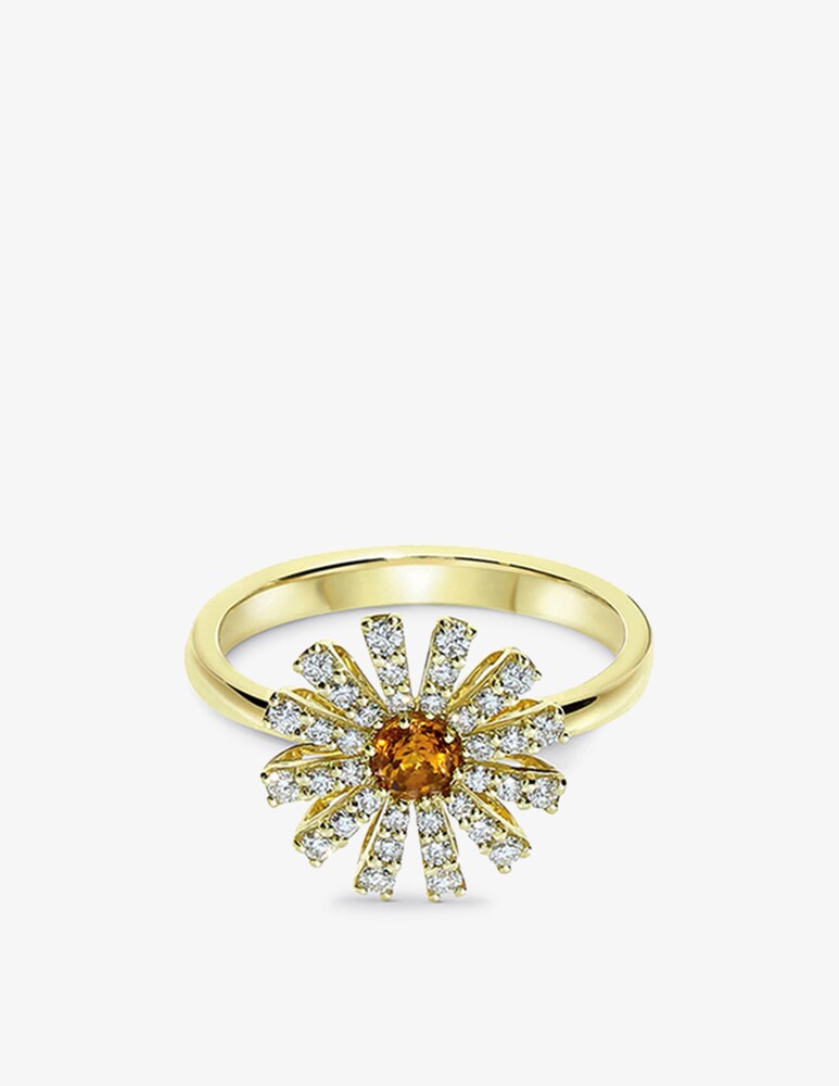 Damiani Anello Margherita con quarzo citrino e diamanti 0.31 Ct