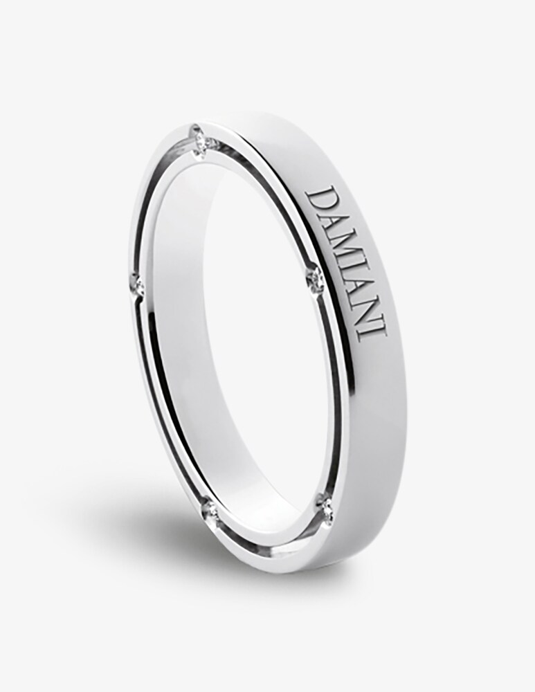 Damiani Fede nuziale D.Side in oro bianco con diamante 0.07 Ct
