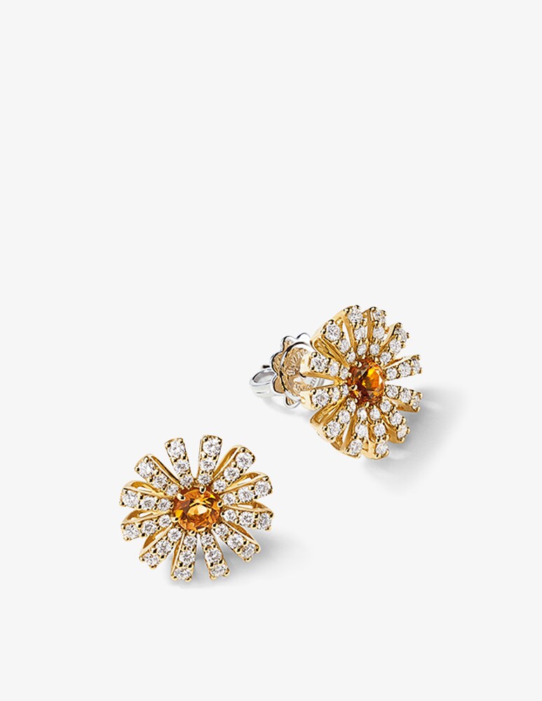 Damiani Orecchini Margherita con quarzo citrino e diamanti 0.85 Ct
