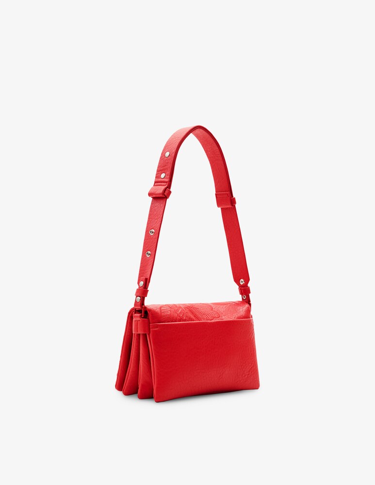 Desigual Borsa A Tracolla M Con Fiori Ricamati