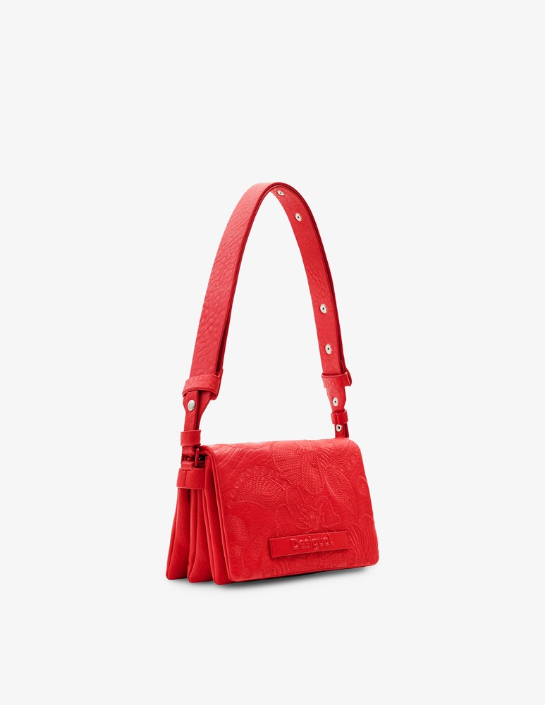 Desigual Borsa A Tracolla M Con Fiori Ricamati