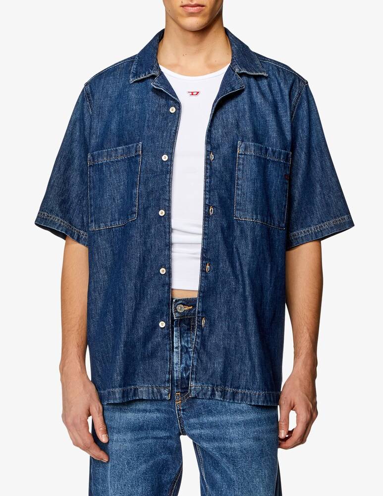 Diesel Camicia maniche corte denim paroshort tasche