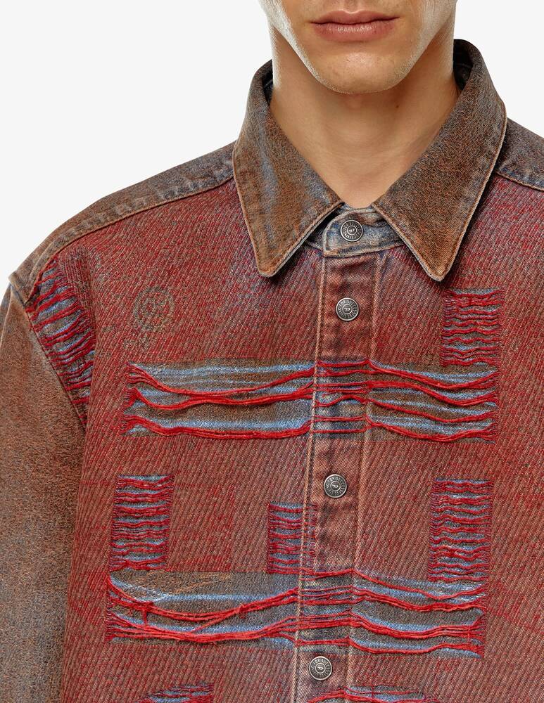 Diesel Camicia Simply Over Denim Trompe Print
