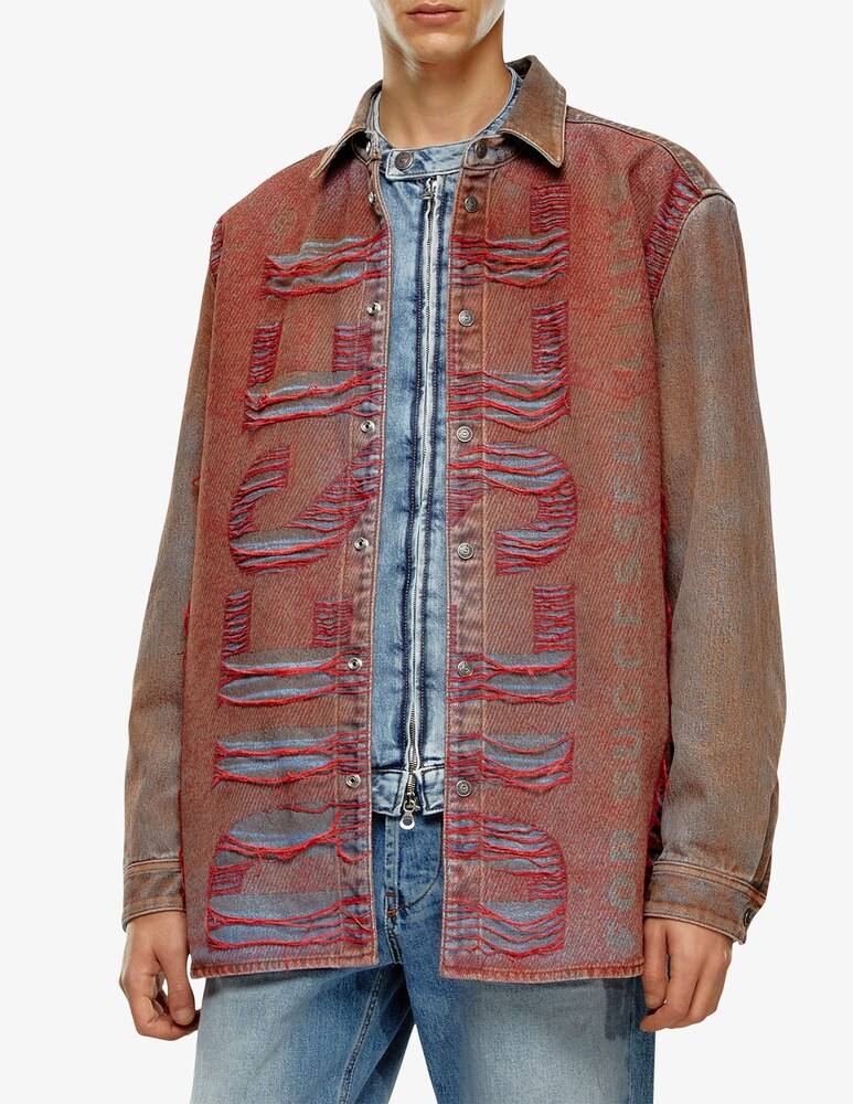 Diesel Camicia simply over denim trompe print