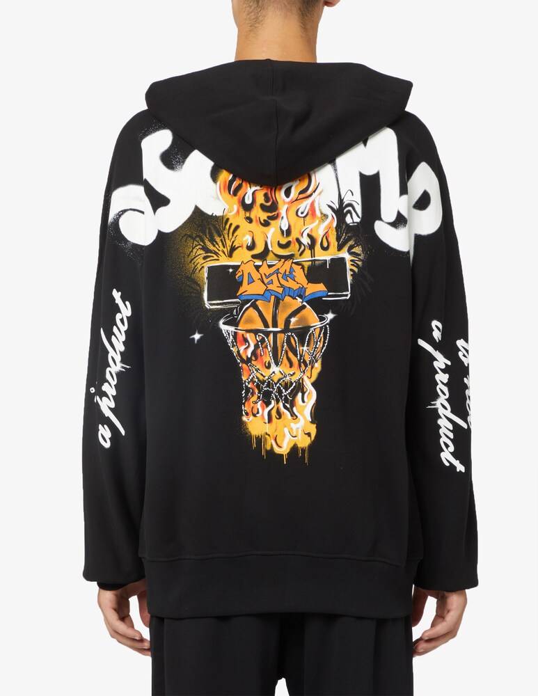 Disclaimer Felpa Con Cappuccio Lettering Canestro Back