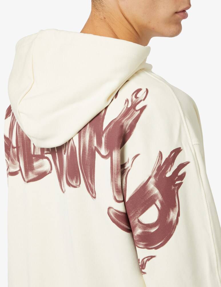 Disclaimer Felpa Con Cappuccio Lettering Fiamme Back