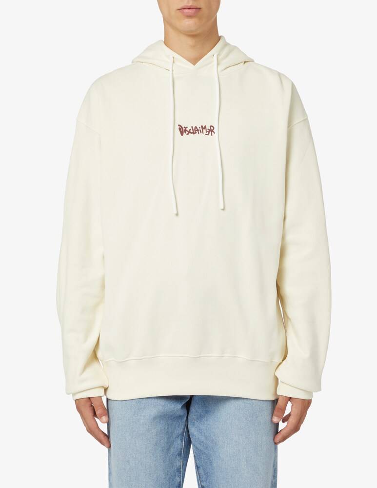 Disclaimer Felpa con cappuccio lettering fiamme back