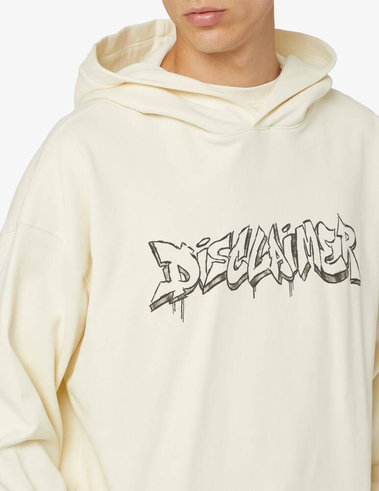 Disclaimer Felpa Con Cappuccio Lettering Graffiti Front