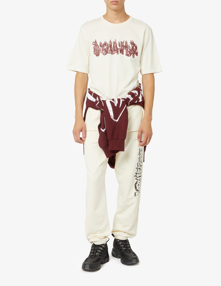Disclaimer Maglietta Lettering Fiamme Front