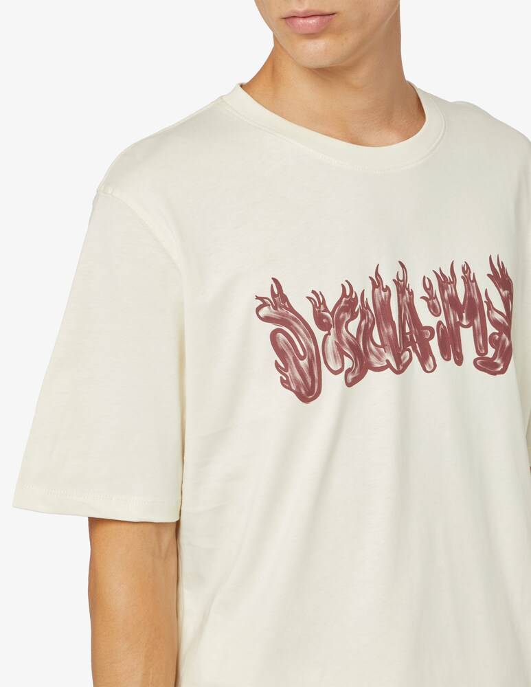 Disclaimer Maglietta Lettering Fiamme Front