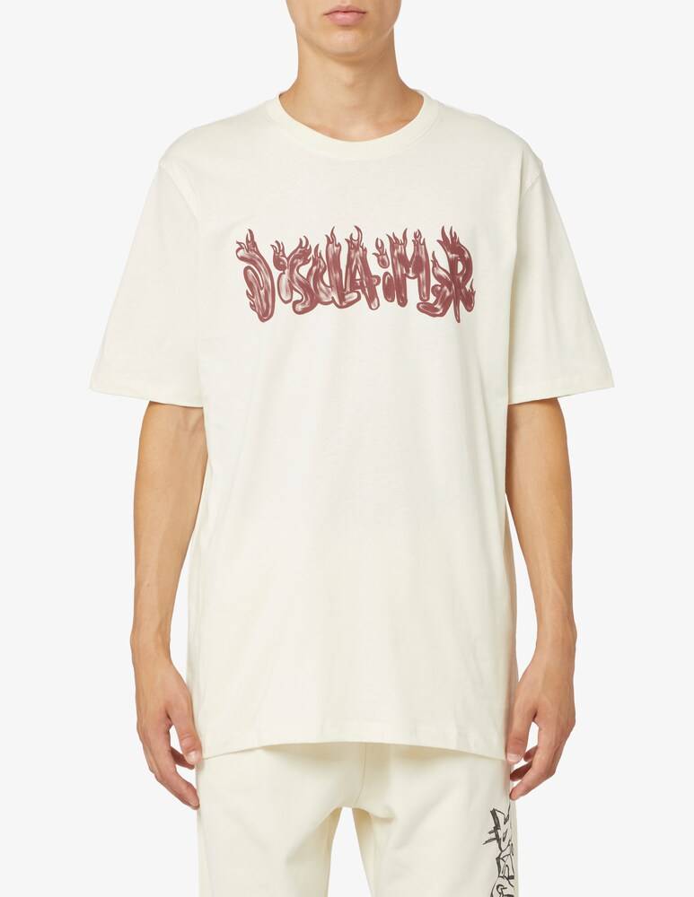 Disclaimer Maglietta lettering fiamme front