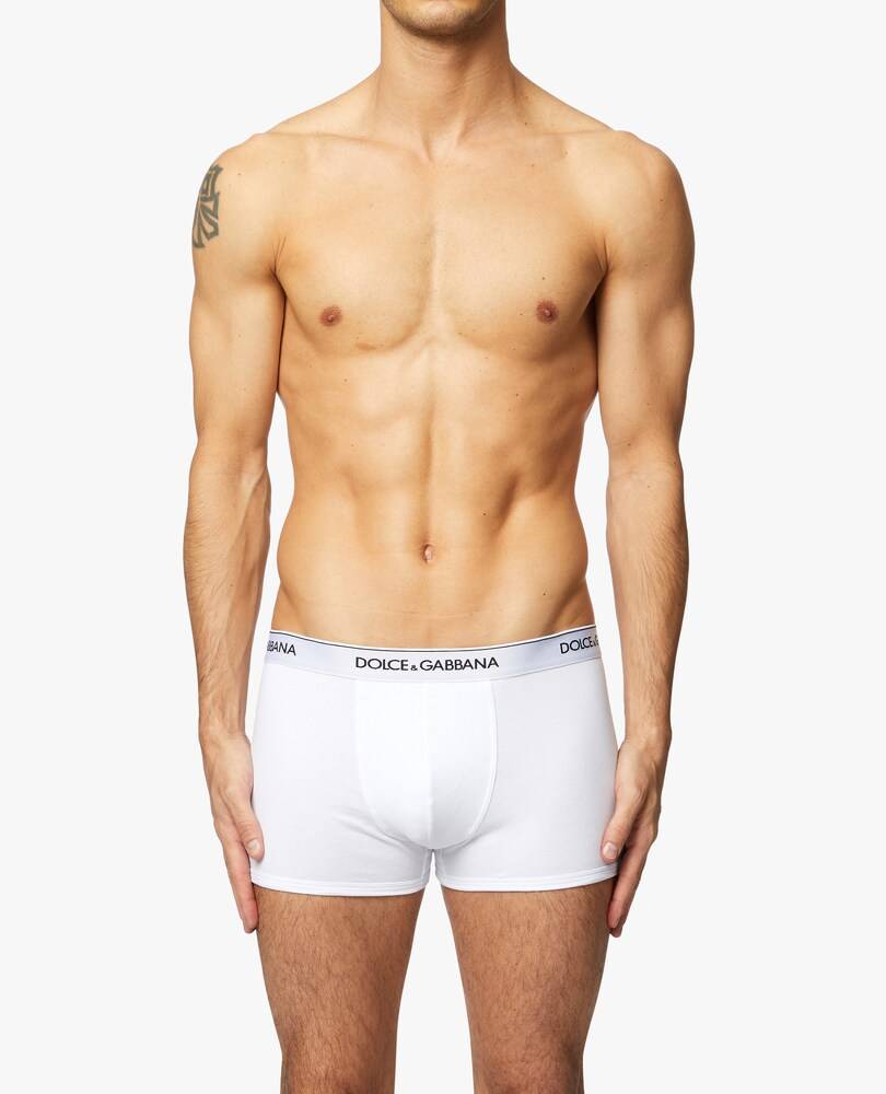 Dolce & Gabbana Set Di 2 Boxer In Cotone Stretch