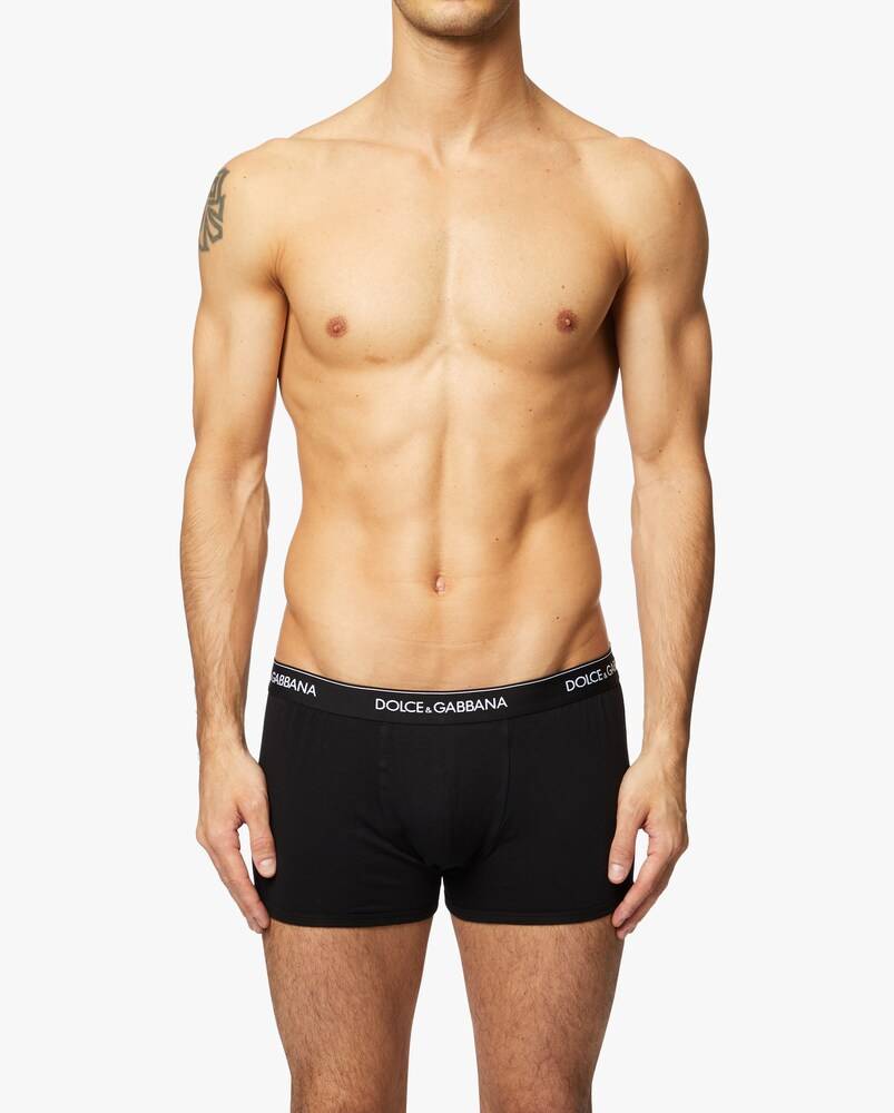 Dolce & Gabbana Set Di 2 Boxer In Cotone Stretch