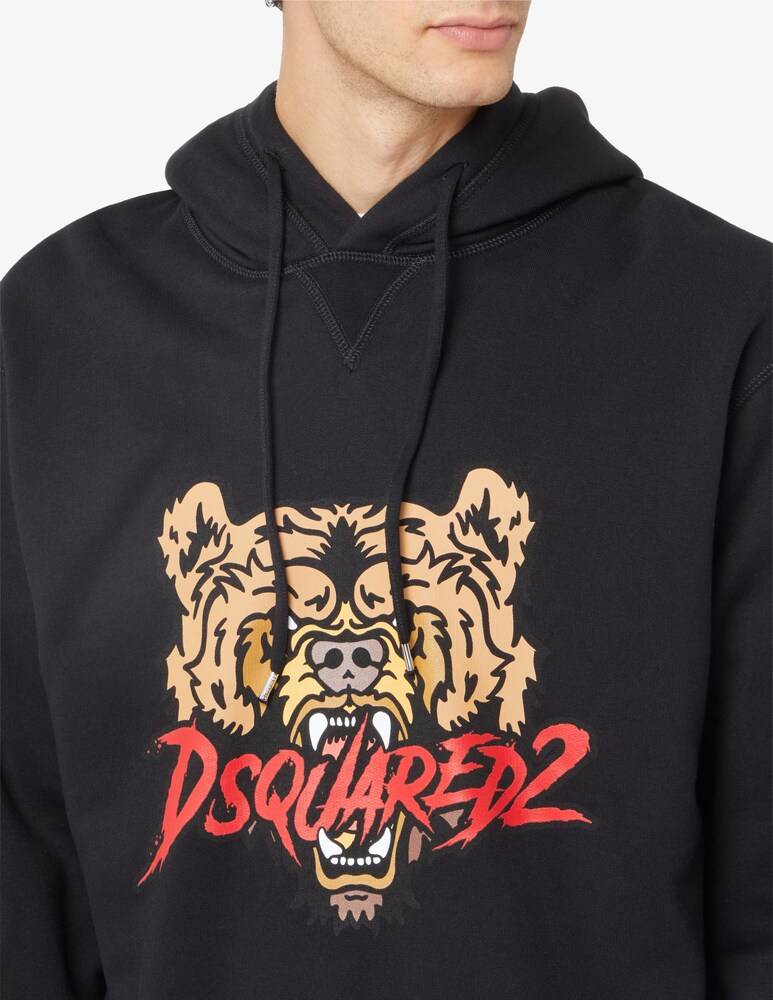 Dsquared2 Felpa Con Cappuccio Con Stampa Orso