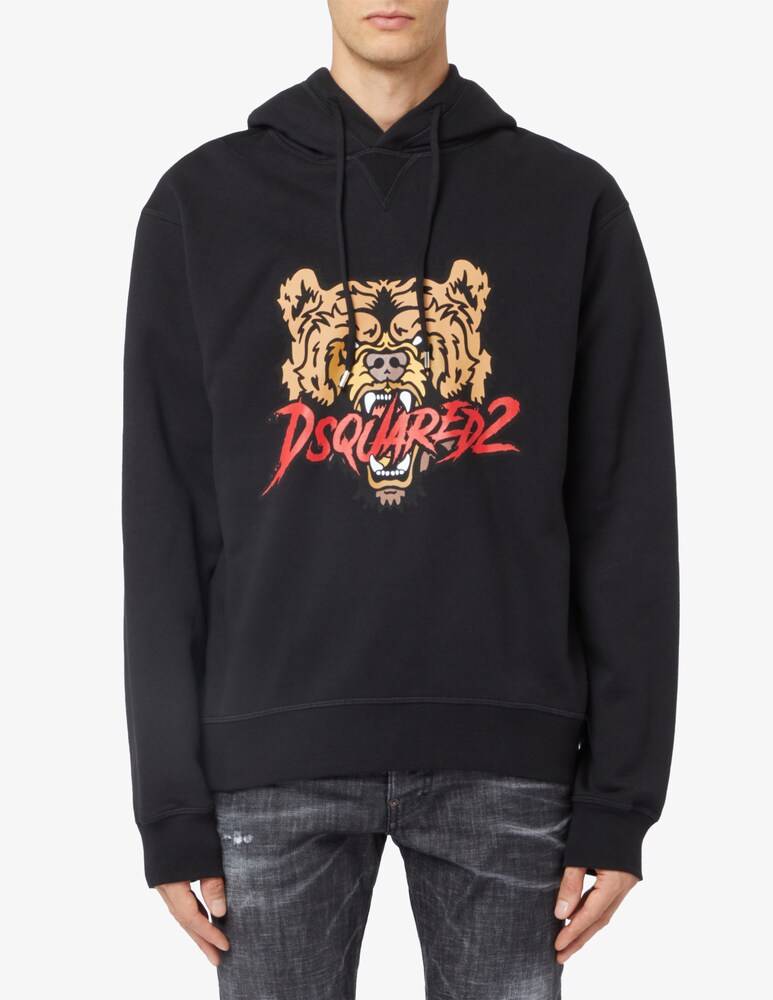 Dsquared2 Felpa con cappuccio con stampa orso