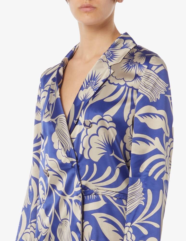 EMME Marella Duca Blazer Raso Stampa Fiorito