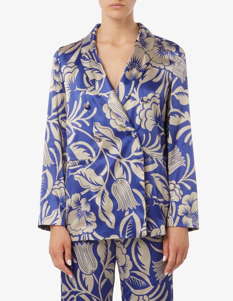 EMME Marella Duca blazer raso stampa fiorito