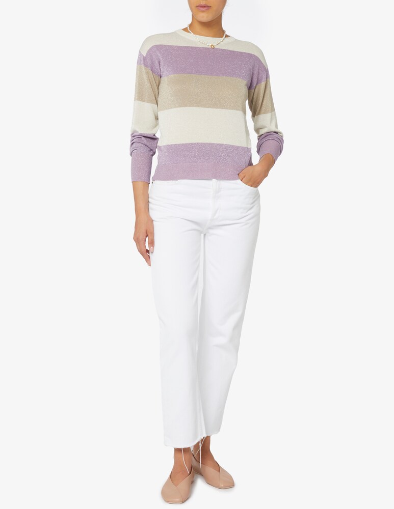 EMME Marella Picasso Maglione In Lurex Bande Orizzontale