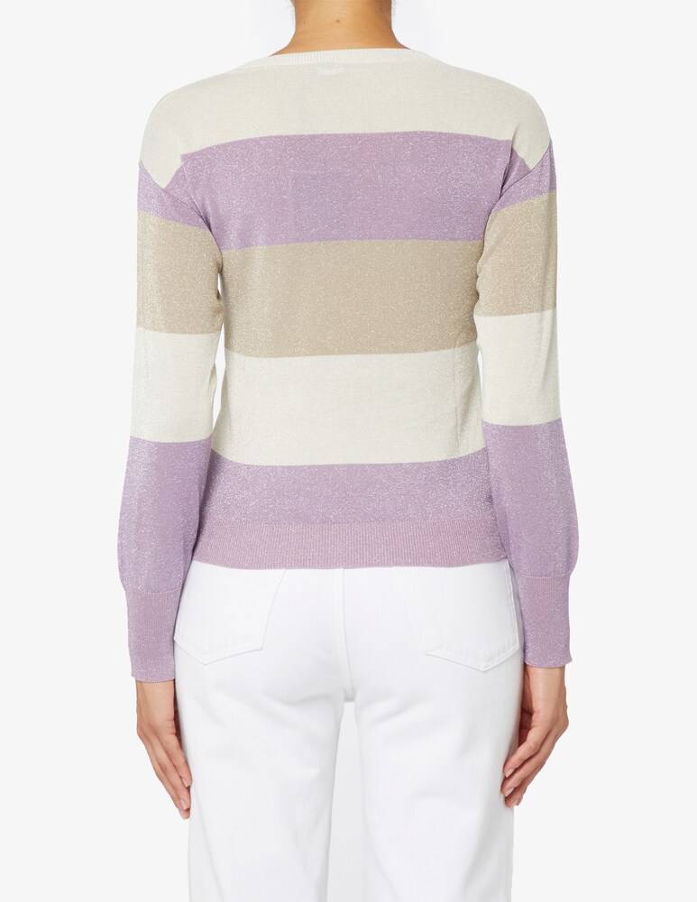 EMME Marella Picasso Maglione In Lurex Bande Orizzontale