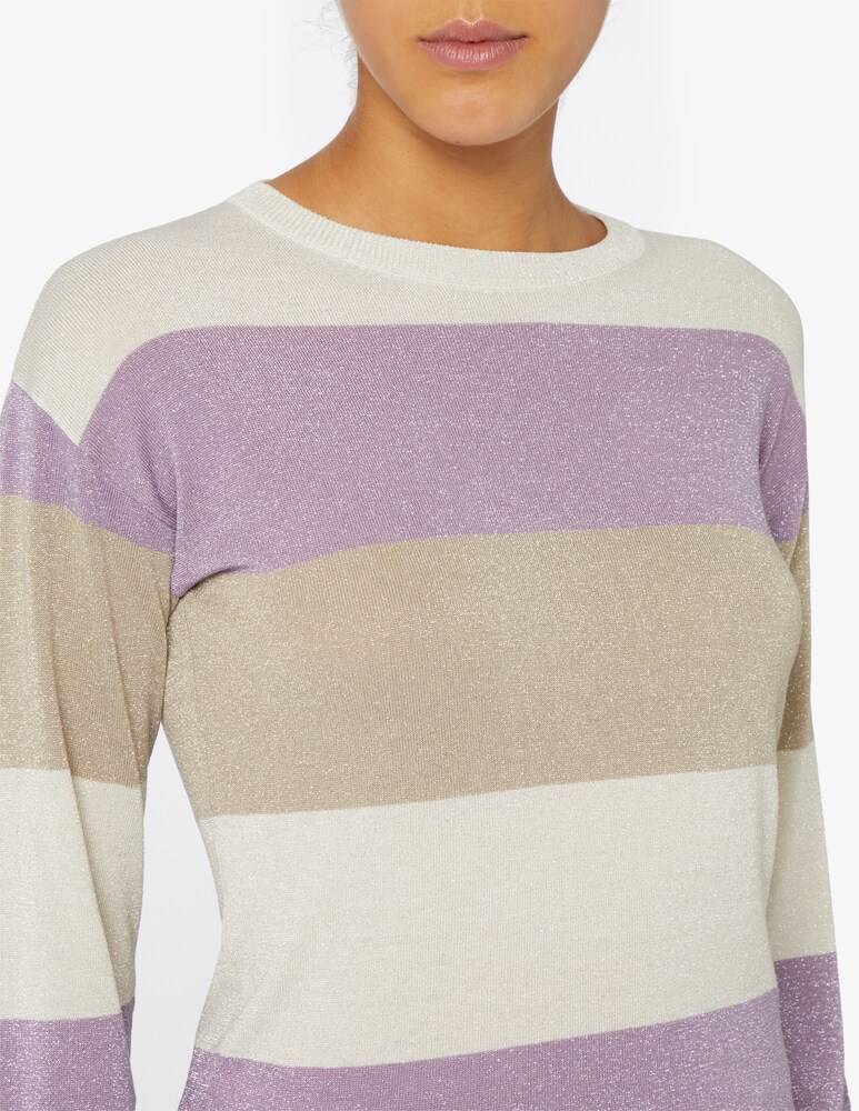 EMME Marella Picasso Maglione In Lurex Bande Orizzontale