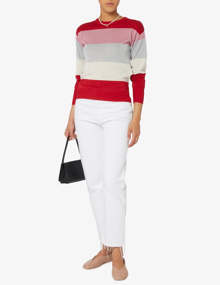 EMME Marella Picasso Maglione In Lurex Bande Orizzontale
