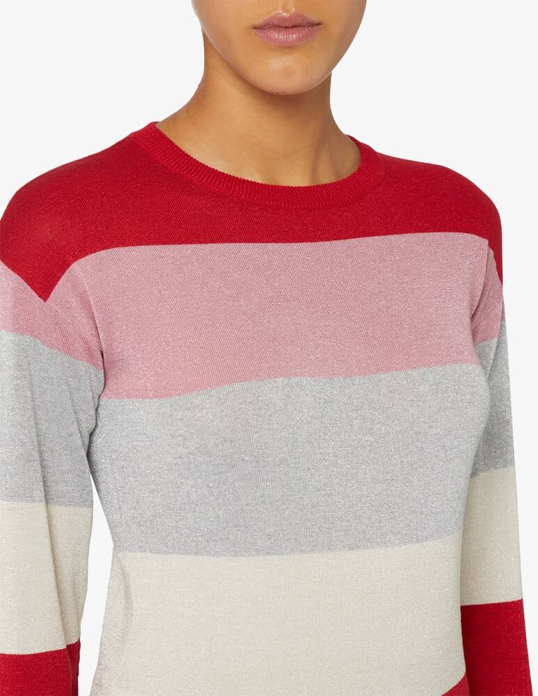 EMME Marella Picasso Maglione In Lurex Bande Orizzontale
