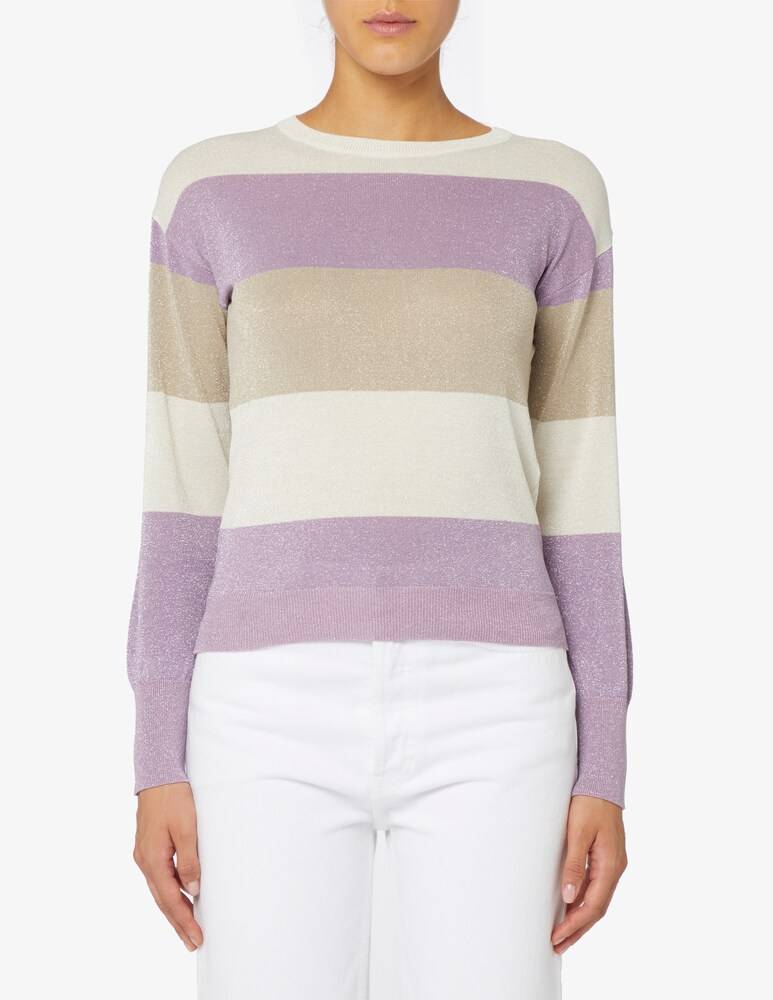 EMME Marella Picasso maglione in lurex bande orizzontale