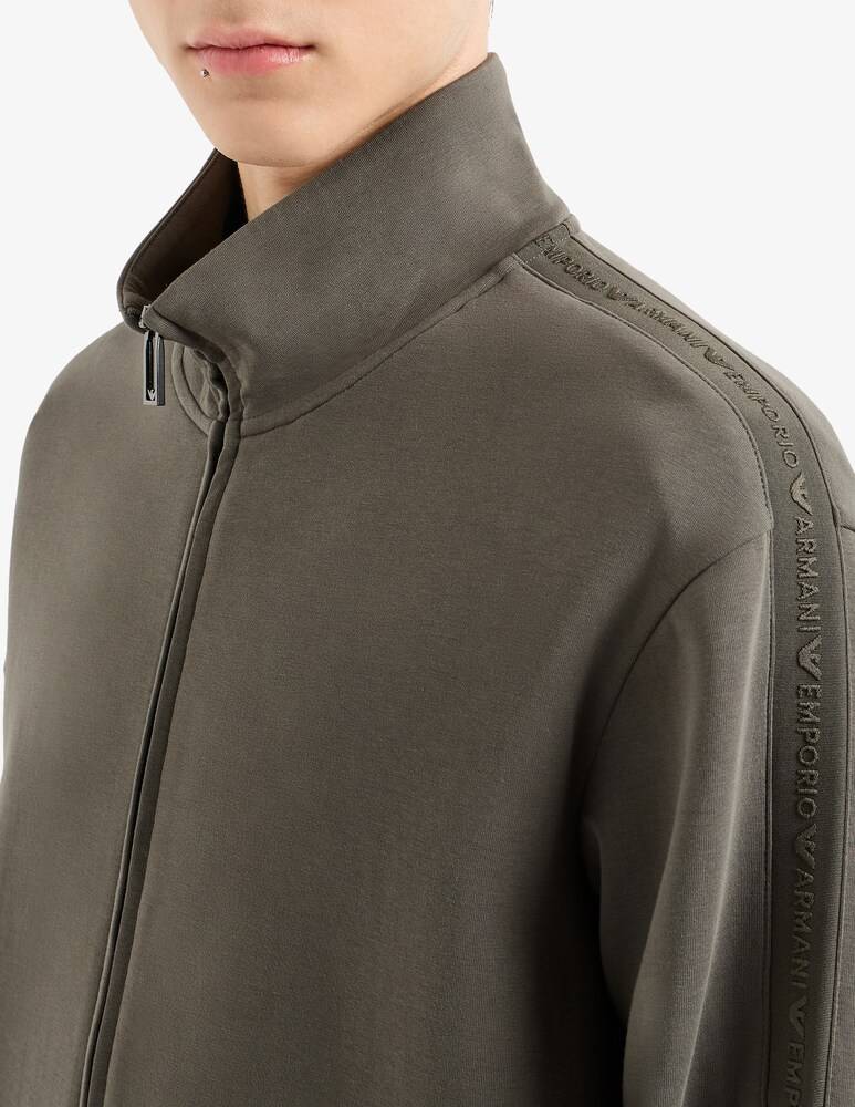 Emporio Armani Felpa Logo Tape Con Zip