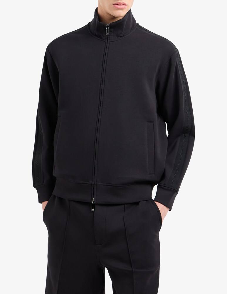 Emporio Armani Felpa logo tape con zip
