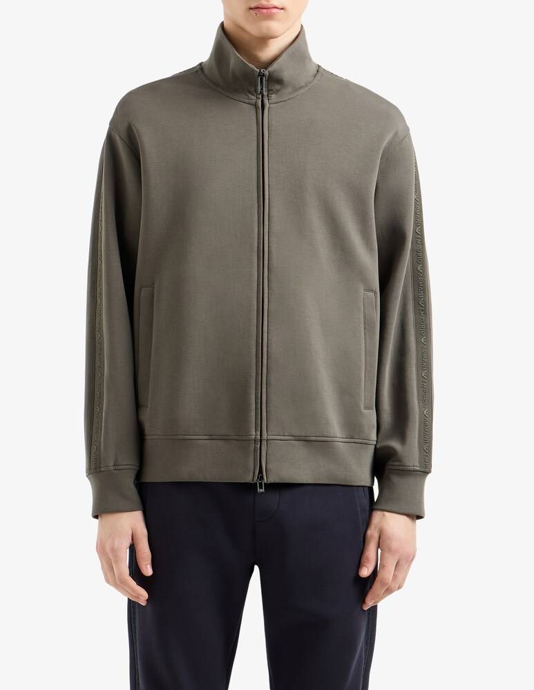 Emporio Armani Felpa logo tape con zip