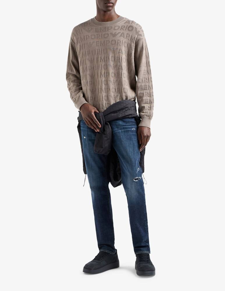 Emporio Armani Jeans Slim Rotture Scuro
