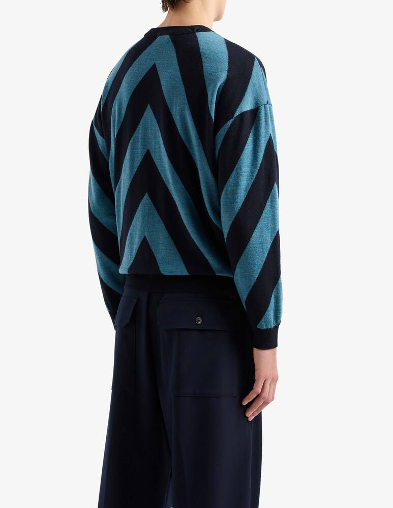 Emporio Armani Maglia In Lana Jacquard Chevron