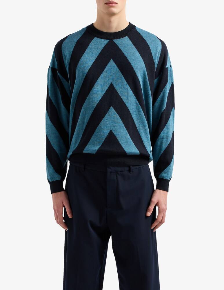 Emporio Armani Maglia in lana jacquard chevron