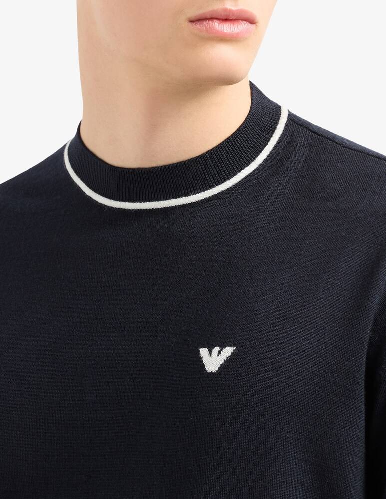 Emporio Armani Maglia In Lana Profili Aquila