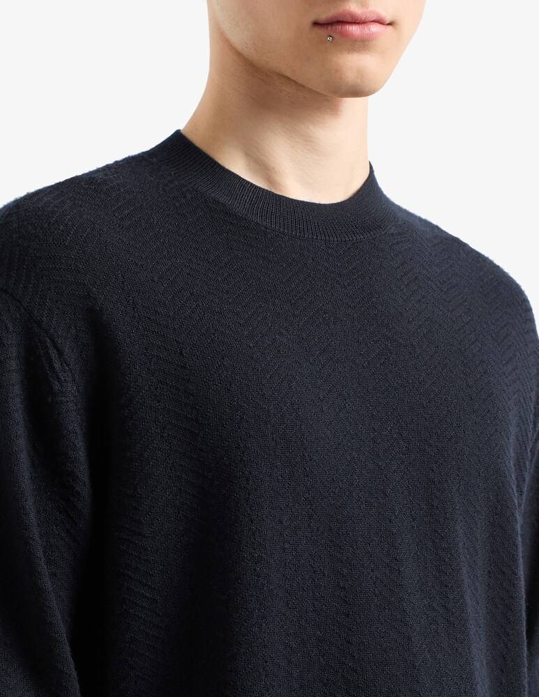 Emporio Armani Maglia In Lana Trama Chevron