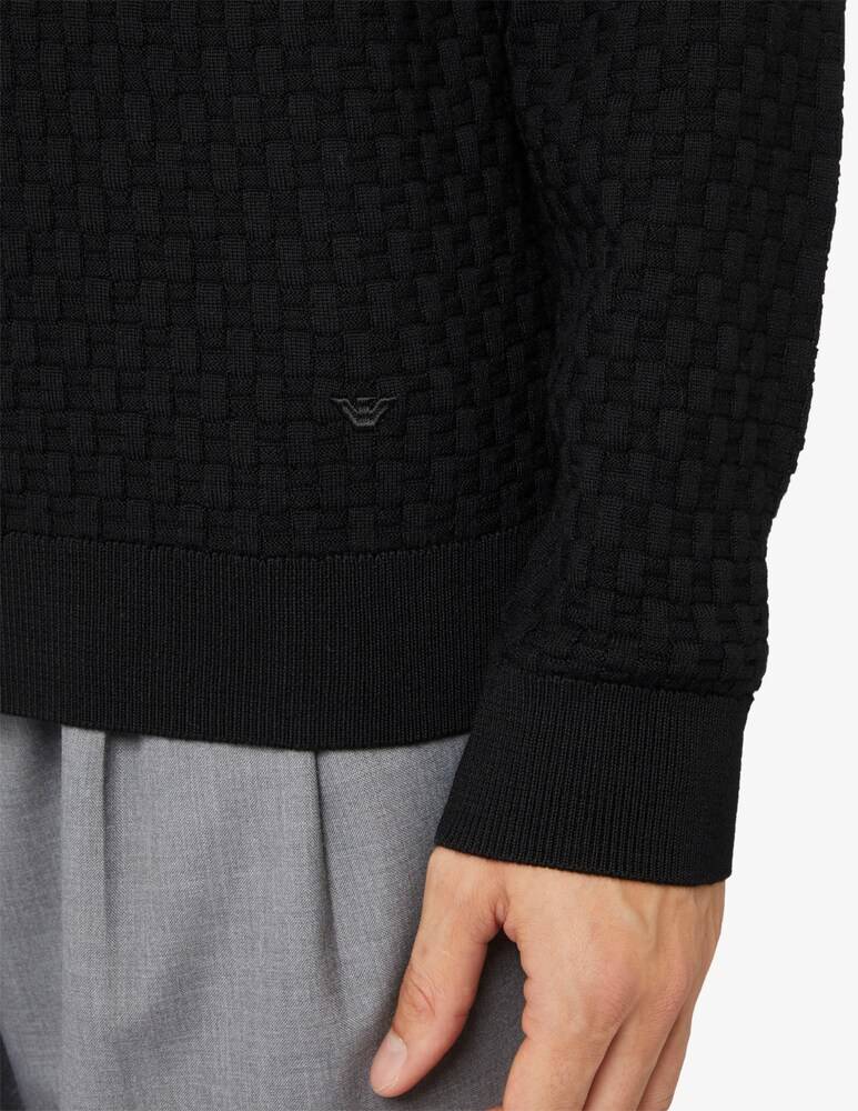 Emporio Armani Maglia In Lana Trama Mattonella