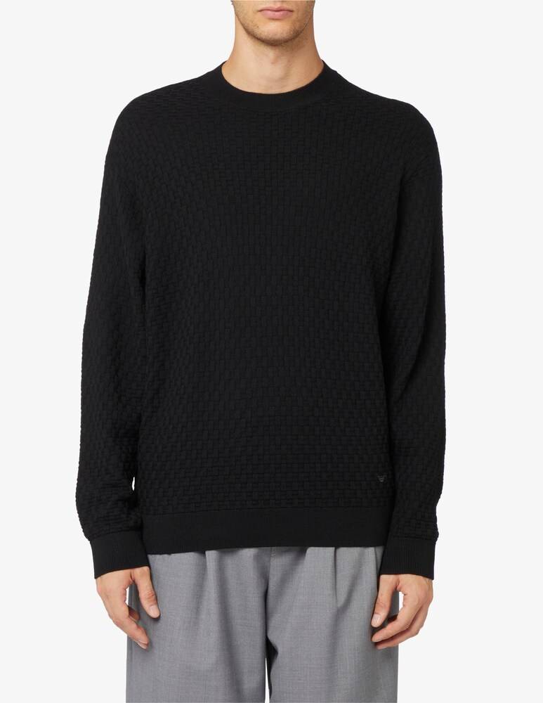 Emporio Armani Maglia in lana trama mattonella